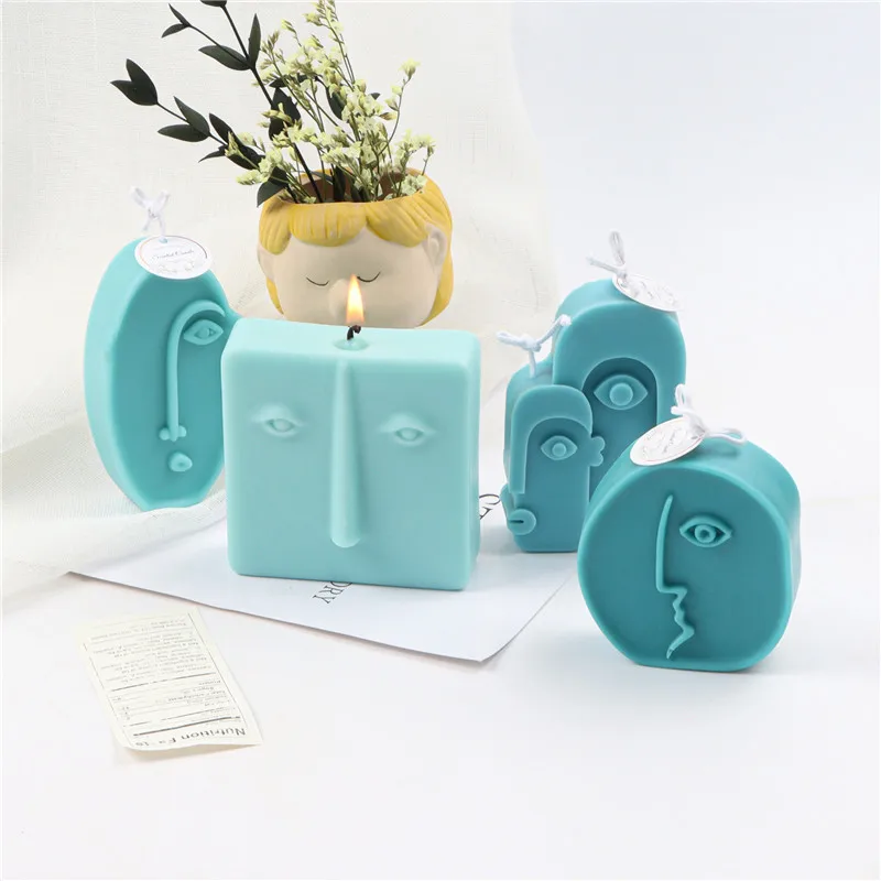 New Minimalist Style Face Design Candle Silicone Mold for DIY Handmade Ornaments Soap Plaster Candle Jewelry Handicrafts Mould