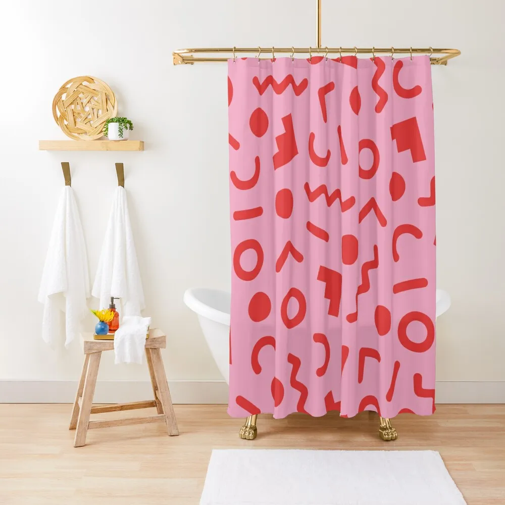 

Memphis Pattern 673 Shower Curtain Shower Bathroom Anime Shower Waterproof Fabric Cover Bathroom Fabric Curtain