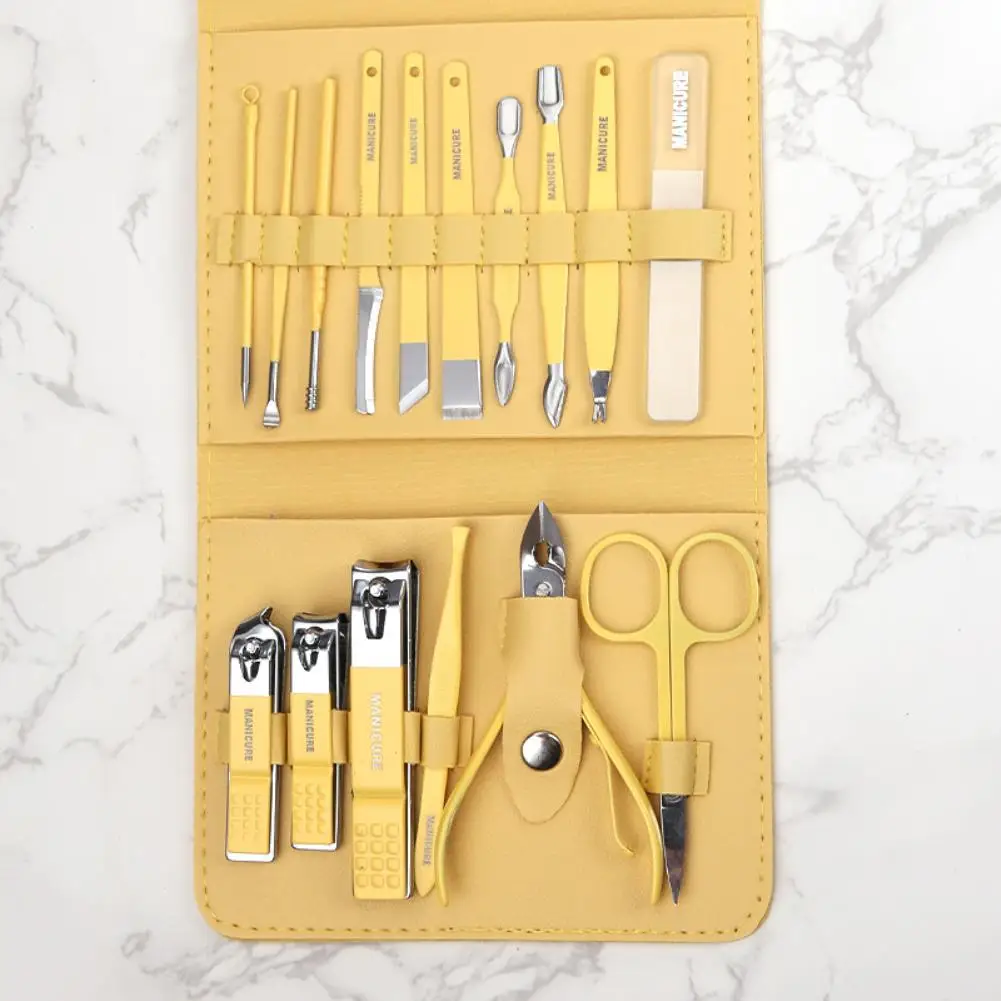 Customizable 12/16 Pcs Professional Nail Cutter Pedicure Scissors Set Stainless Steel Eagle Hook Portable Manicure Nail Tool Set 5