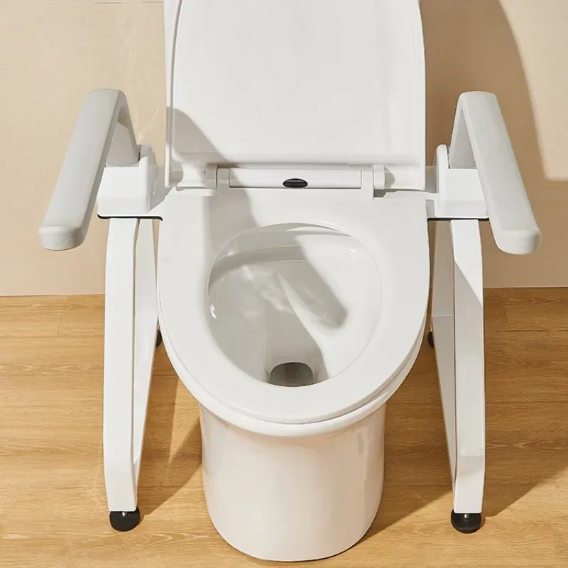 Non Perforated Anti Slip Foldable Toilet Armrest Bracket, Elderly Bathroom Safety Products Armrest Up Assist Device, Toilet Seat 6