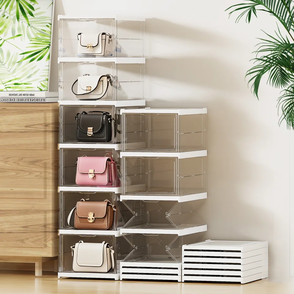 Foldable Transparent Shoe Storage Organizer Box