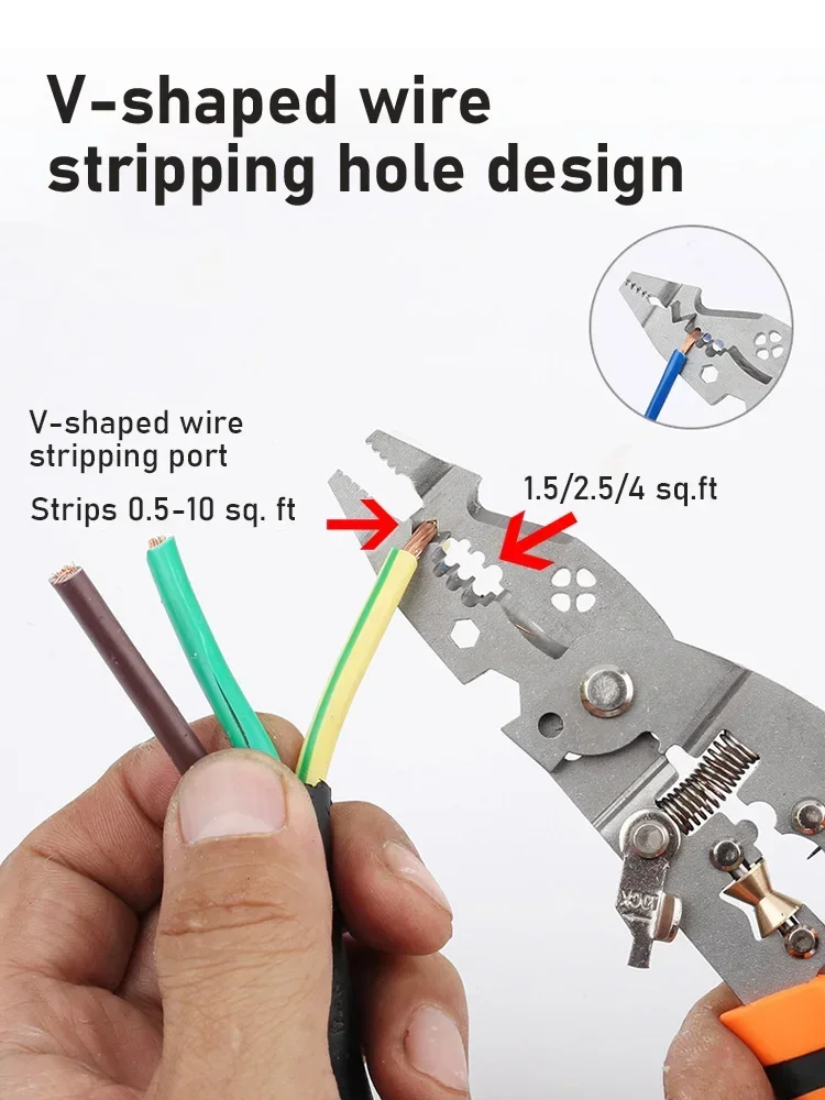 Multifunctional wire stripper Crimper Cable Cutter Adjustable Automatic Wire Stripper Multifunctional Stripping Crimping Pliers 3