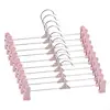 L8RF 10 Pcs Practical Plastic Pants Hanger with 2 Adjustable Clips Anti-Rust Hook 2
