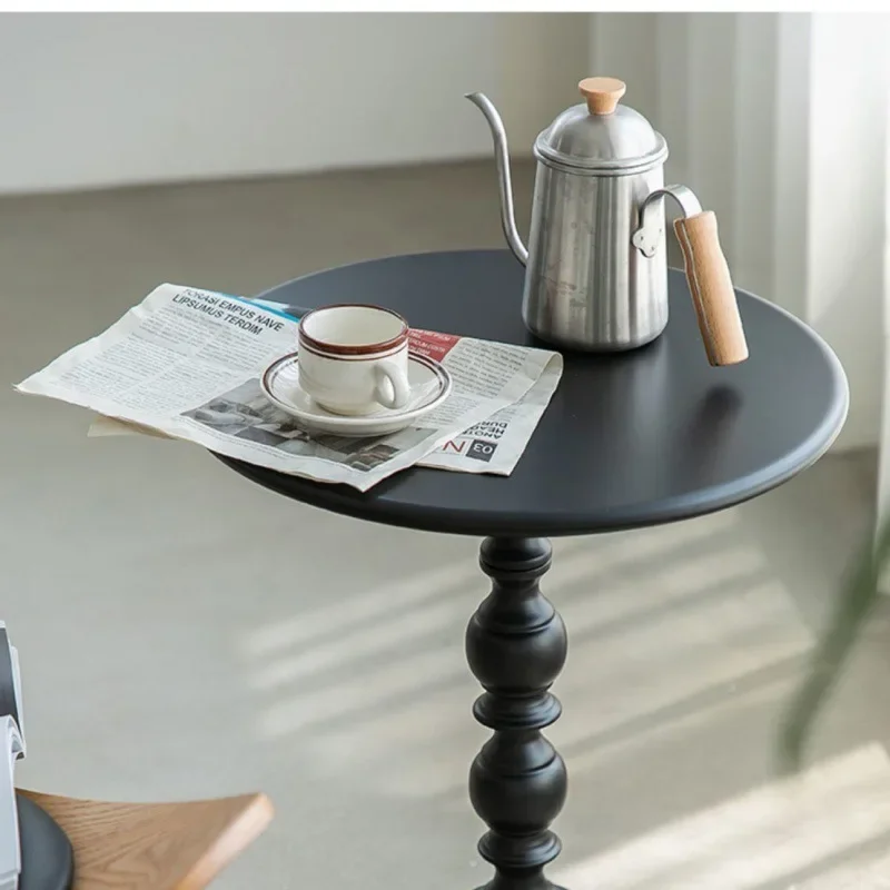 Nordic Iron Small Round Table Retro Living Room Coffee Table Creative Mobile Sofa Bedside Mini Bedrrom Household Furniture