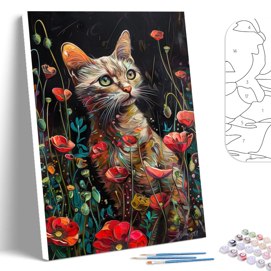 Painting By Numbers Kits Oil Picture By Numbers Painting By Numbers SDOYUNO Paint By Numbers Cat Animals Oil Acrylic Paints Kits