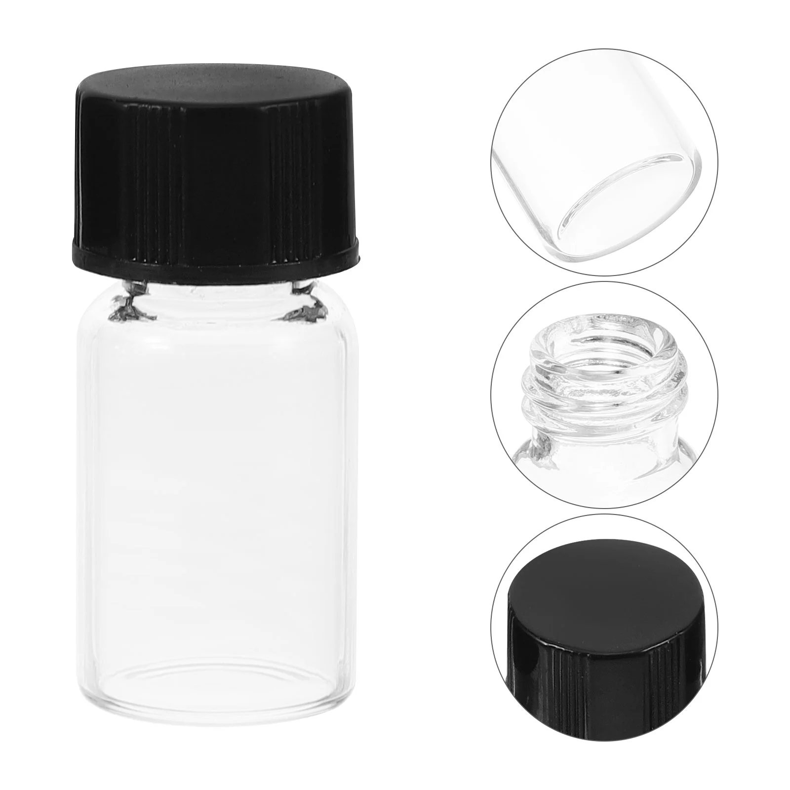 

10 Pcs Sample Bottles Vial Sample with Screw Caps Small Glass for Vial Plastic