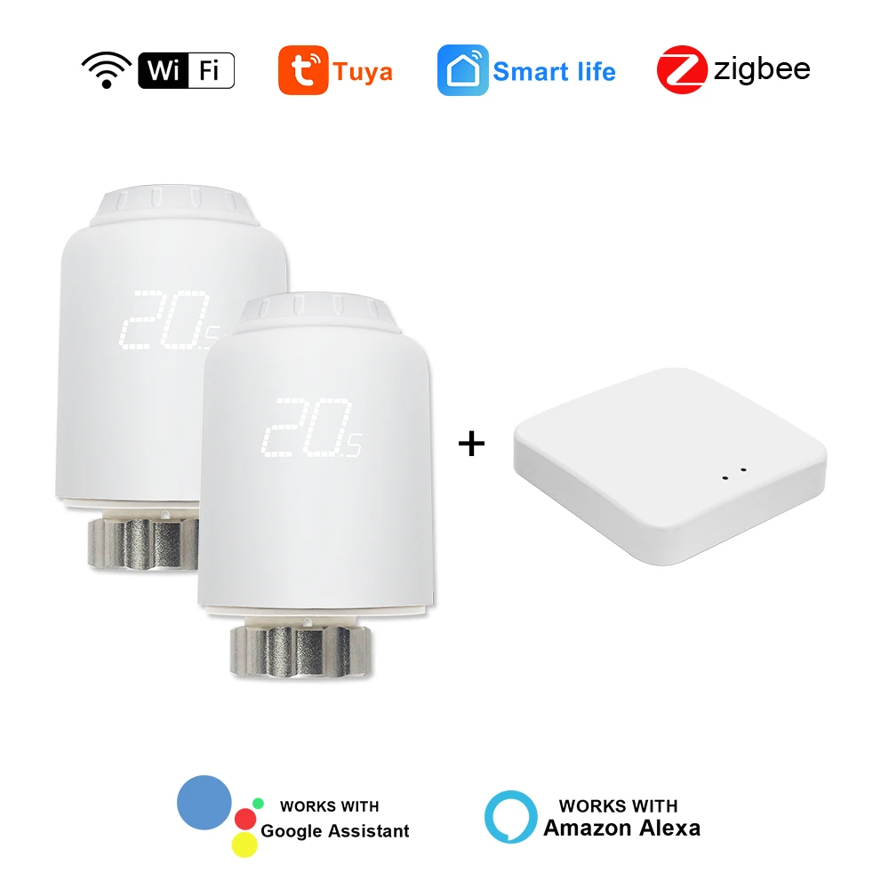

Tuya ZigBee Smart Radiator Actuator Thermostat Temperature Controller TRV Thermostatic Radiator Valve Voice Control with Alexa