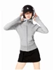 Slim and thin sweet and cool versatile hooded short sweater solid color American basic casual jacket women's autumn 1