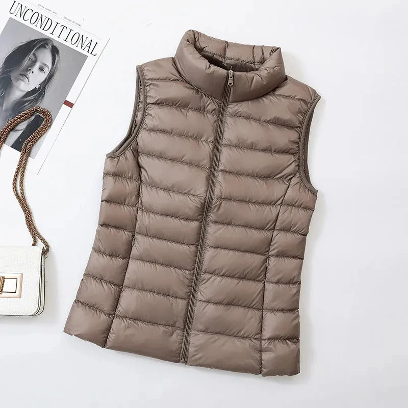 

Ultra-light Women's Coats Sleeveless White Duck Feather Warm Waistcoat Down Vest Down Jacket Women Spring 2022 Feminine Coat