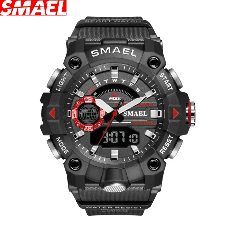 

Smael Multi-Function Sports Watch Popular Men's Watch Waterproof Double Display Calendar Electronic Watch Men