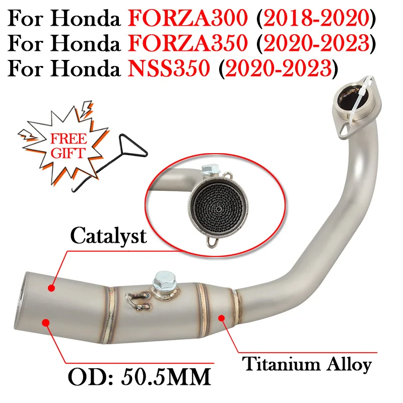 Titanium Alloy For HONDA FORZA300 FORZA350 NSS350 2018 - 2023 Motorcycle Exhaust Modify 51MM Muffler Escape Moto Front Link Pipe - Image 3