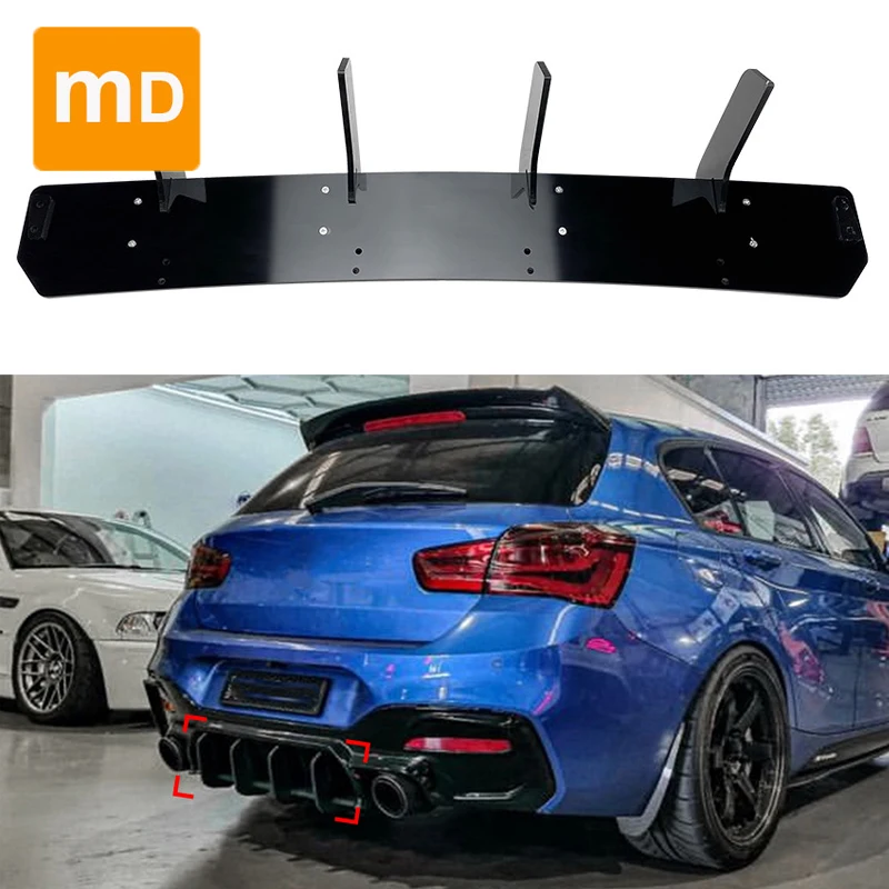

For BMW 1 Series F20 LCI M140i MP Glossy Black Rear Bumper Spoiler Splitter Body Kit Cover Trim Car Accessories Upgrade