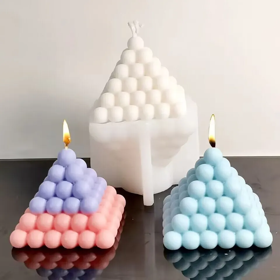 3D Silicone Molds Bubble Cube Pyramid Aromatherapy Candle Resin Mould DIY Geometry Candles Mold Gypsum Craft Making Molds aromatherapy candle mold,silicone mold,silicone candle molds,silicone candle mold,candle mold