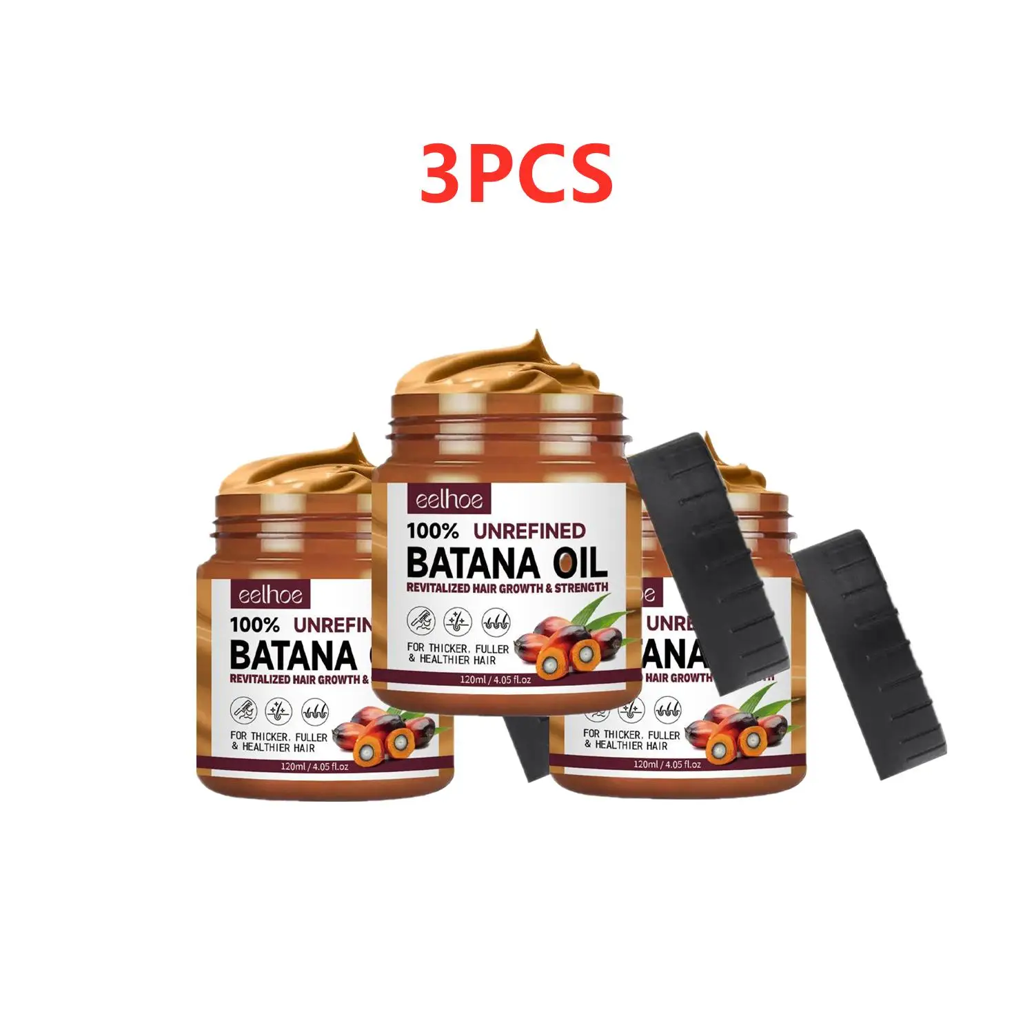 

3PCS 120ml Batana Oil for hair growth For Healthier Thicker Fuller Hair Conditioner Moisturize Repair Dry Hair Treatment Care