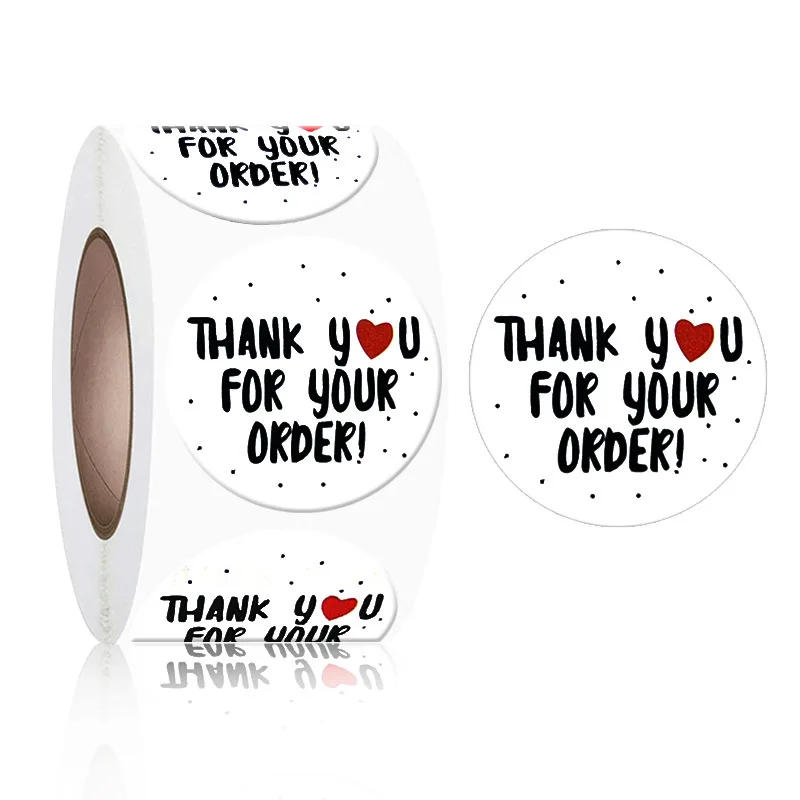 

500pcs/Roll 25mm Thank You for you order Stickers 1inch Envelope Seal Labels Gift Packaging Stickers Birthday Offer Stationery