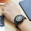 Men’s High Quality Casual And Versatile Fashionable Simple Large Round Dial Calender Hollow Out Frosted Strap Quartz Watch 5