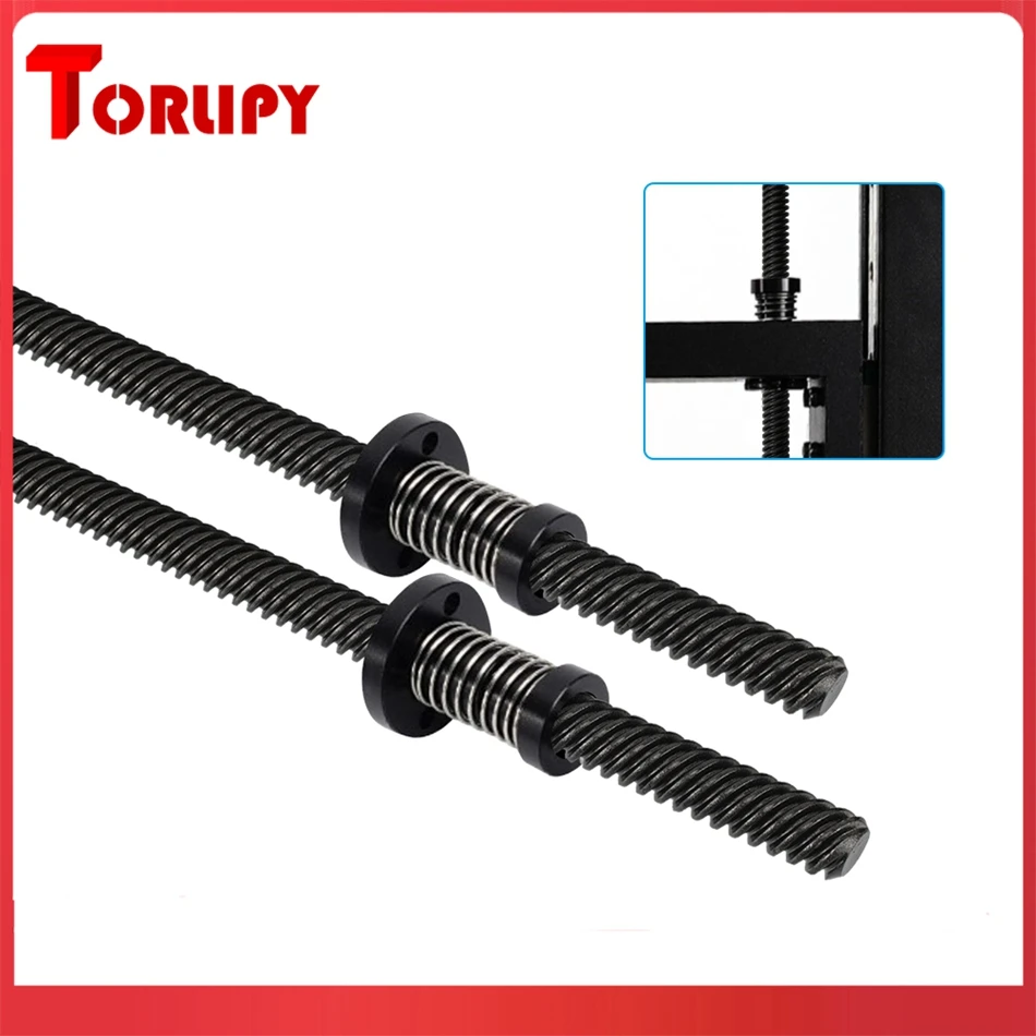Torlipy Ptfe Revestiu o Comprimento 367 mm 400 mm do Passo da Ligação da Linha mm do Parafuso de Ligação mm com a Impressora da Porca de Pom 3d Parte o Preto do Leadscrew