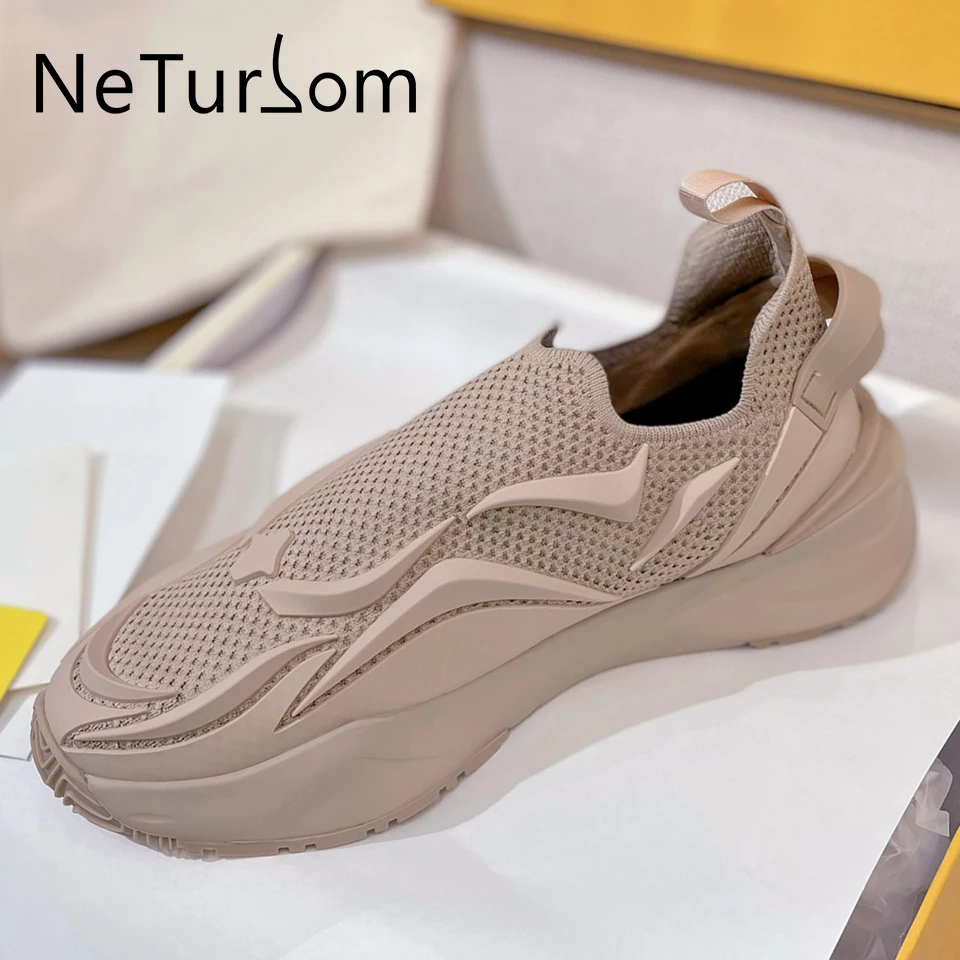 

Spring Summer Elastic Flying Lightweight Casual Sneakers Mesh Breathable Comfortble Running Shoes Women's Brand Vulcanized Shoes
