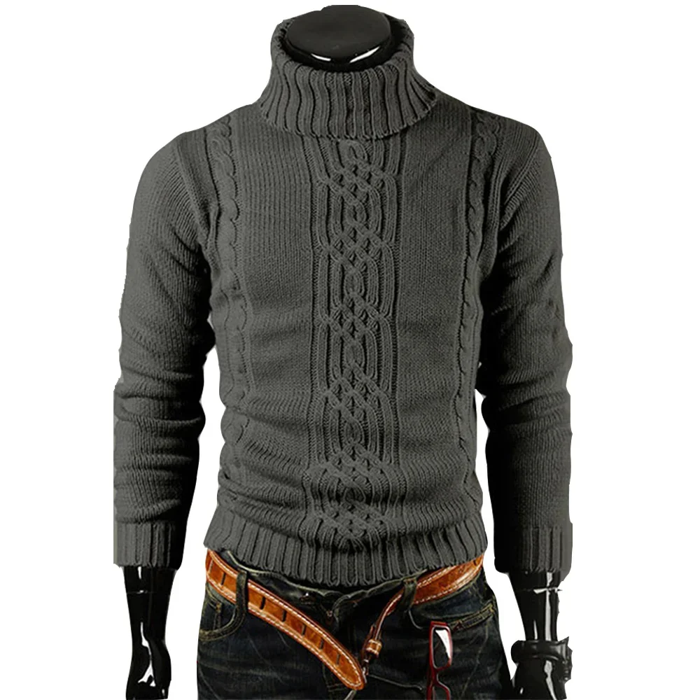 High Quality Men's Turtleneck Sweater Long Sleeve Warm Turtleneck Sweater