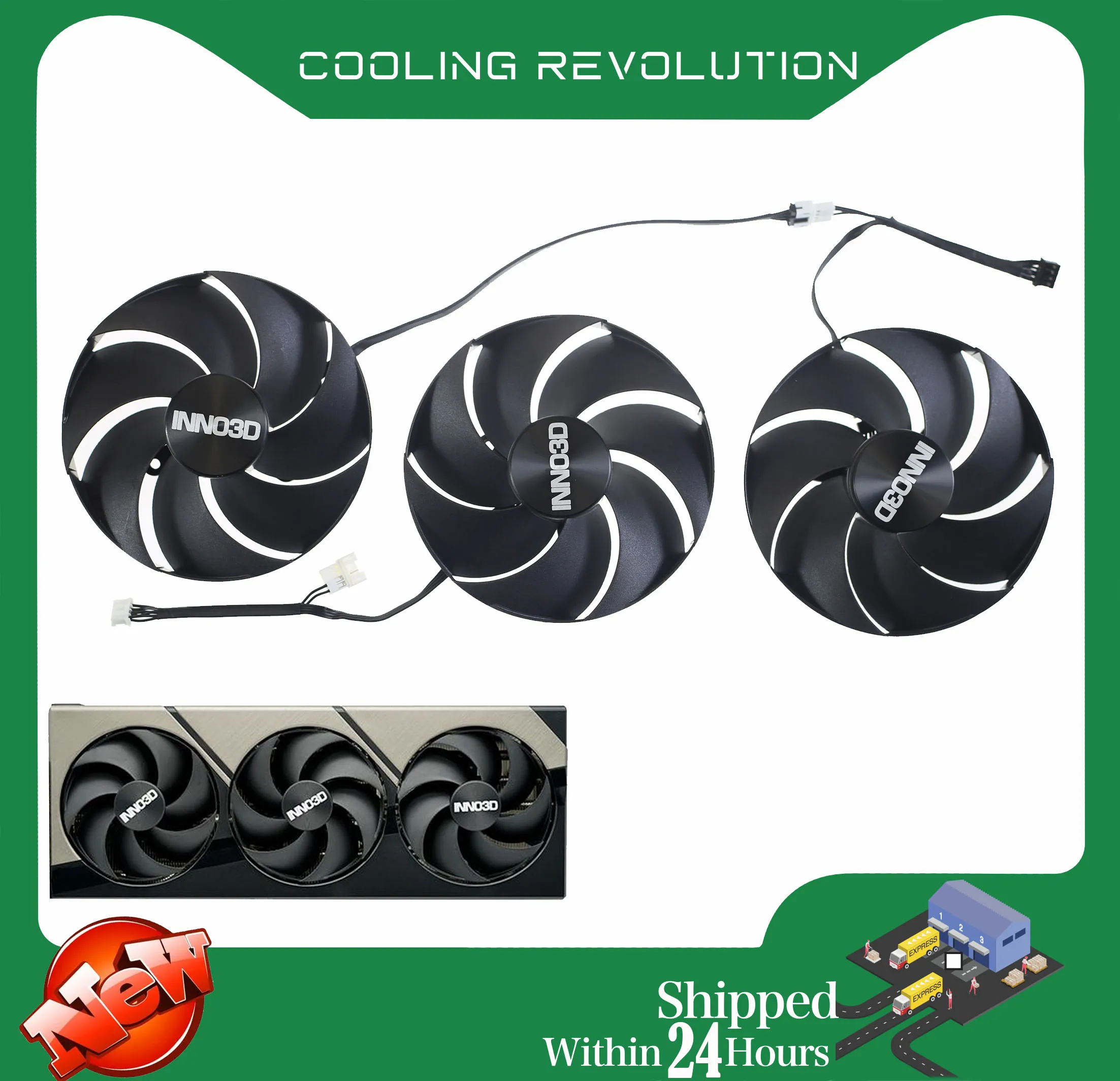 Ventilador de Placa Gráfica 98 mm Fd10020m12d Inno3d Geforce Rtx 4090 x3 Ventilador oc
