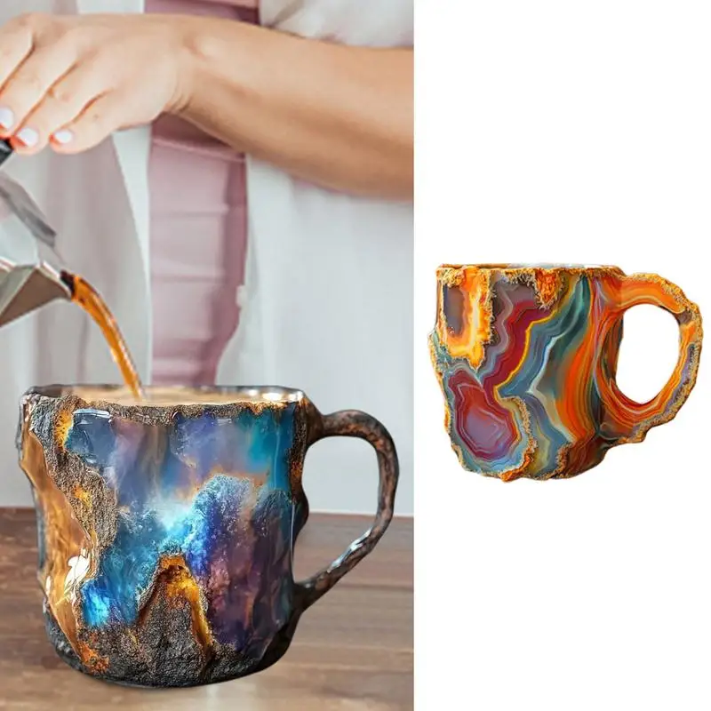 Coffee Cup Water Cup Glass Coffee Mug Ceramic Cup Ceramic Mug Ceramic Coffee Cup Ceramic Drinking Cup Custom Mug Purple Clay Tea Mug Imitation Mineral Crystal Tea Cup Creative Coffee Mug resin Agate Crystal Cup Household Water Housewarming Gift