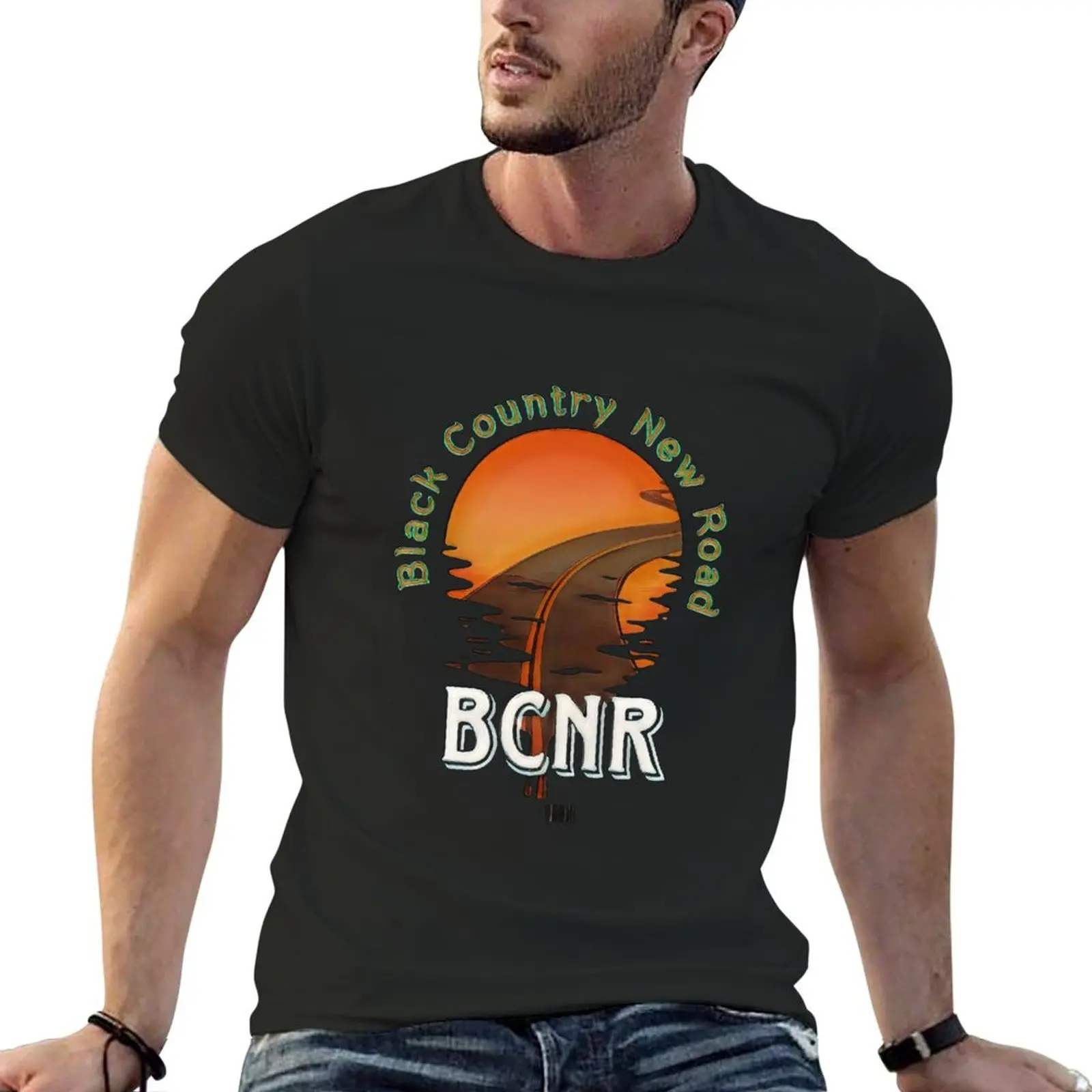 

Черная новая футболка road-BCNR, Быстросохнущий летний топ, Мужская футболка