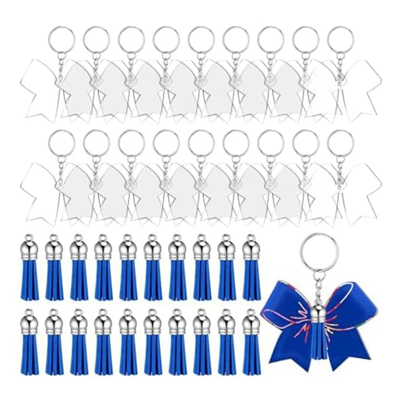 

40Pcs Keychains With Tassels For DIY Keychains Handmade Projects Cheer Accessories