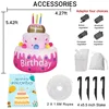 Inflatable Birthday Cake Outdoor Decorations with Candles LED Lighted Blow Up Happy Birthday Party Toys Home Garden Decorations 6