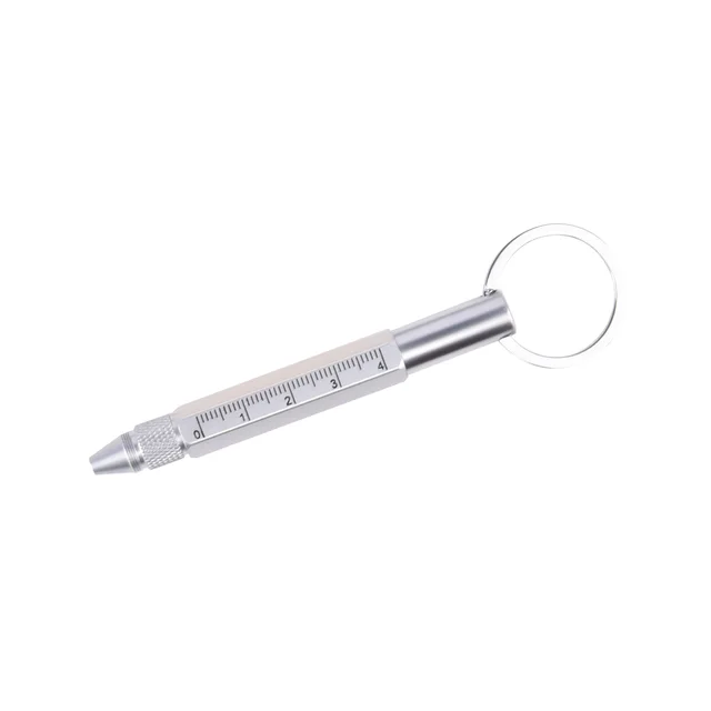 7 In1 Multifunction Handheld Screwdriver Tool Ballpoint Pen Measure Technical Ruler Screwdriver Touch Screen Stylus Spirit Level 6 in 1 A-Silver