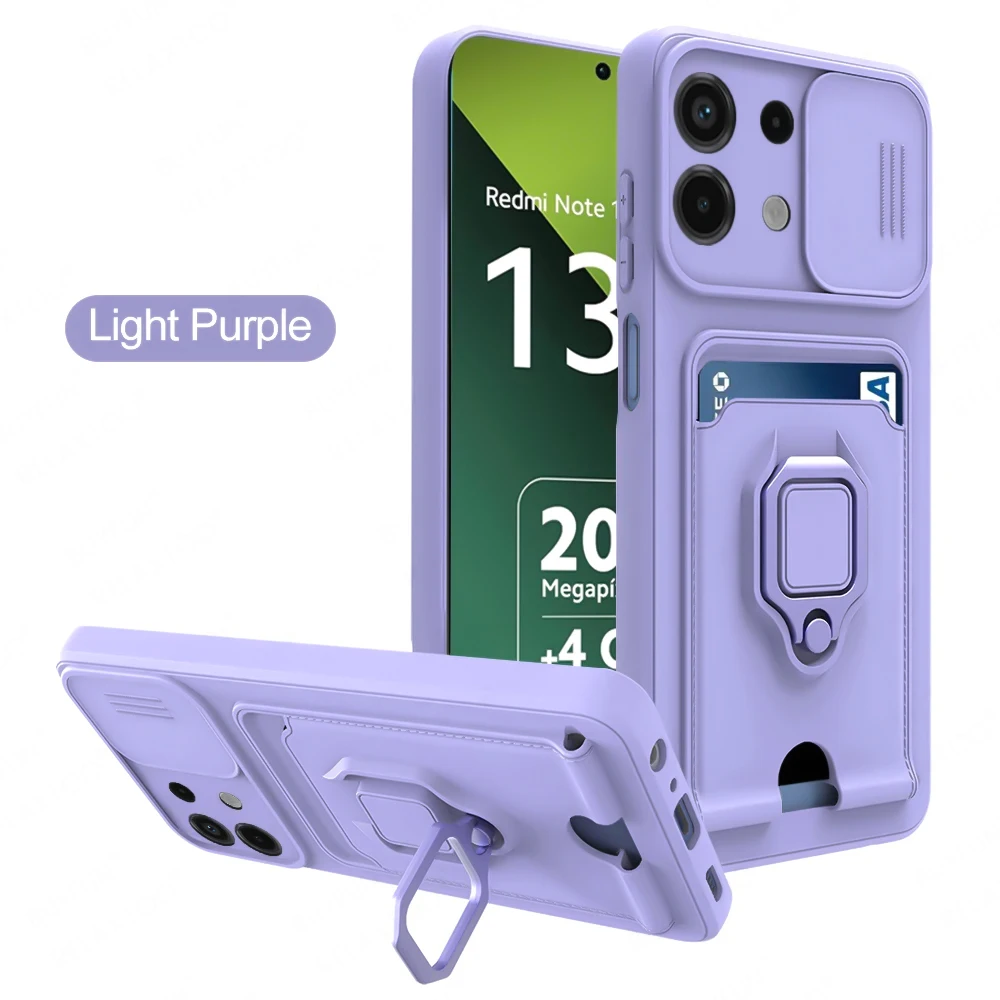 Luxury Magnetic Card Slot Phone Cover with Camera Protection and Push Window Design