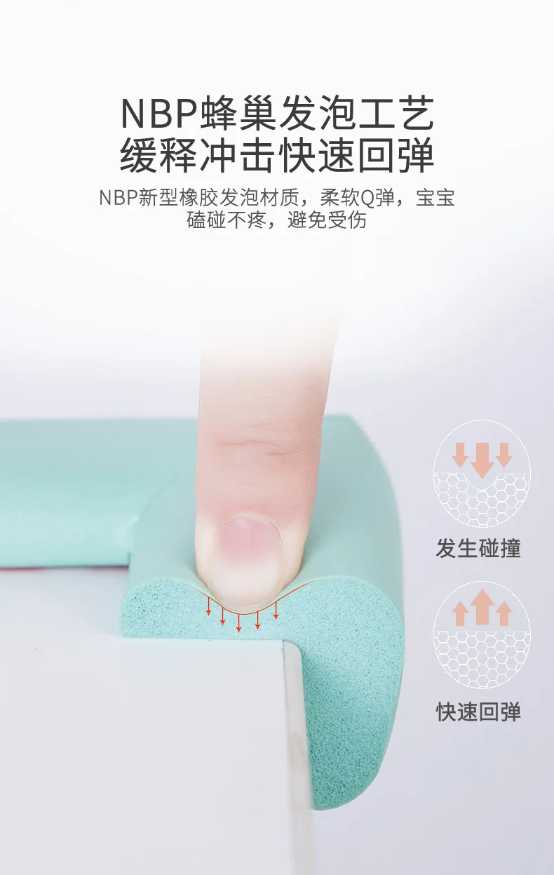 Description Picture 4 of item5/10Pcs Child Baby Safety Corner Furniture Protector Strip Soft Edge Corners Protection Guards Cover for Toddler Infant