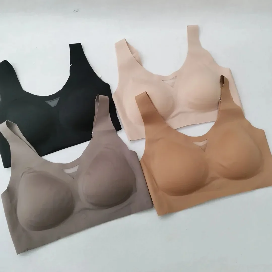 A /B / C Fixed Cup Seamless Oversized Bra Thin Push Up Women Underwear 6