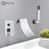 Bathtub Wall Mounted Faucet Set Bathroom Shower Faucet Waterfall Outlet Cold And Hot Mixing Mixer With Bath Tub Spout 4