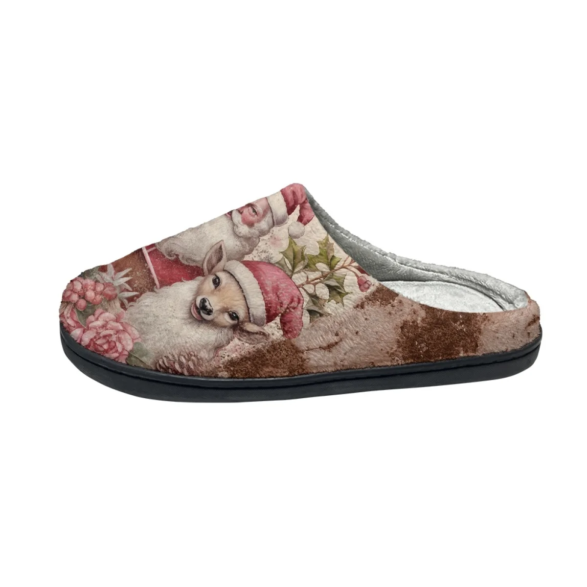 Santa Claus Design Women Flats Home Slippers Indoor Bedroom Couple Cotton Slipper Autumn Winter Warm Floor Slides Zapatos Mujer