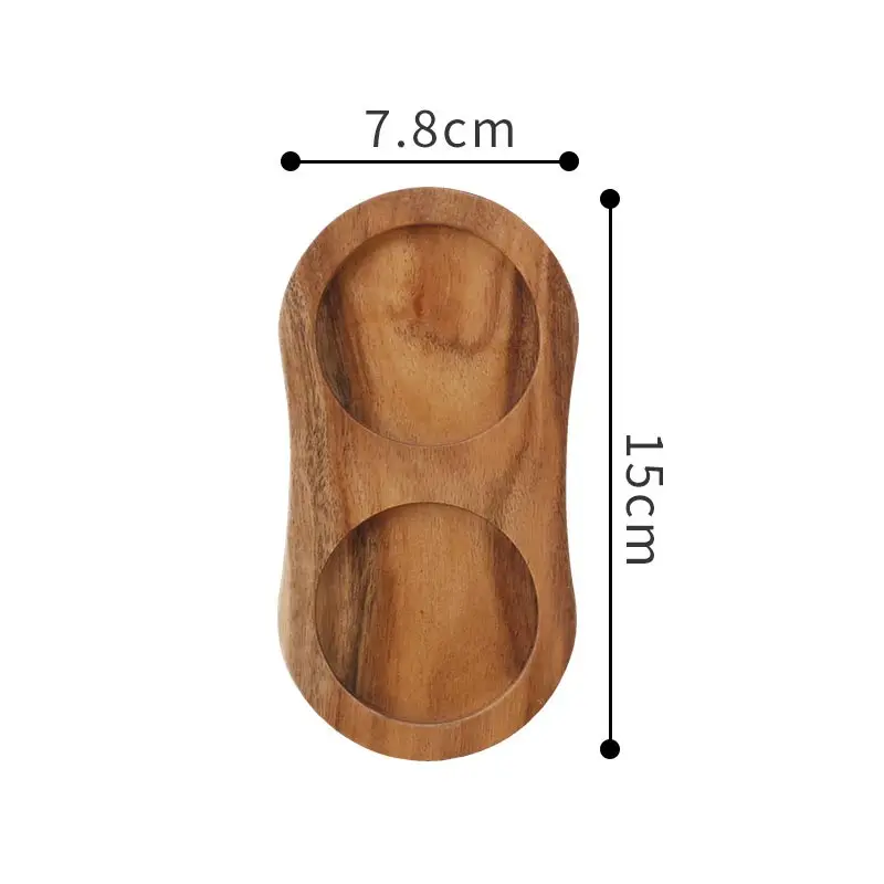Acacia Wood Salt Pepper Mill Tray Salt Sea Spice Shaker Base Tray Tea Tray Kitchen Storage Holder Base Home Decoration Crafts salt pepper tray