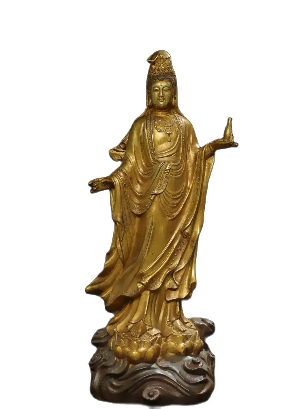 

47CM Offering religious bronze gilded Buddha statues of Guanyin Bodhisattva at home