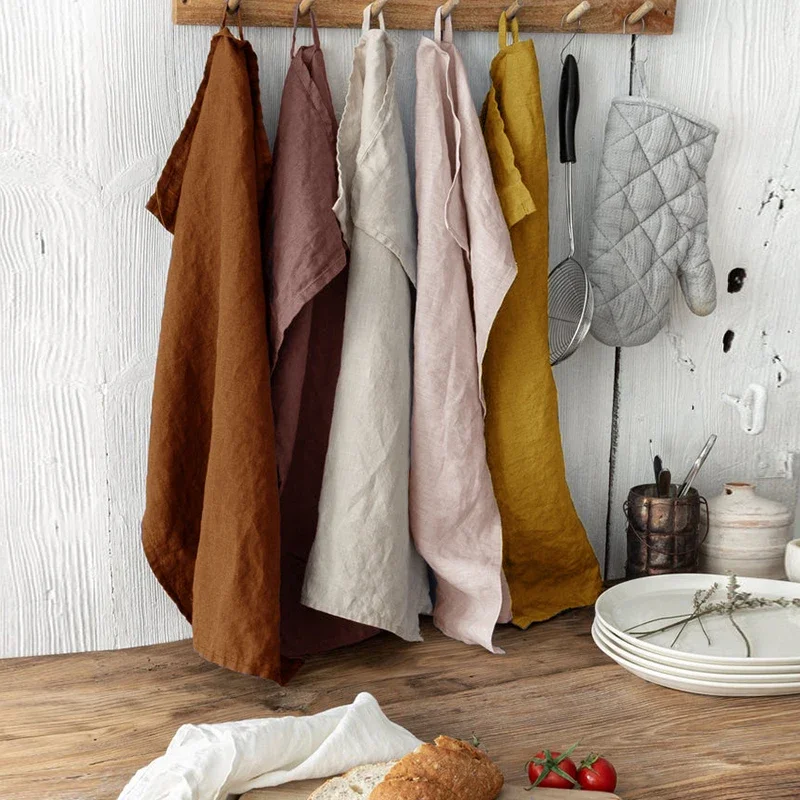 

4PCS 100% Linen Flax Napkins Soft Hang Handkerchiefs Mat Napkin Wedding Dessert Tea Towel Kitchen Dishcloth Placemats