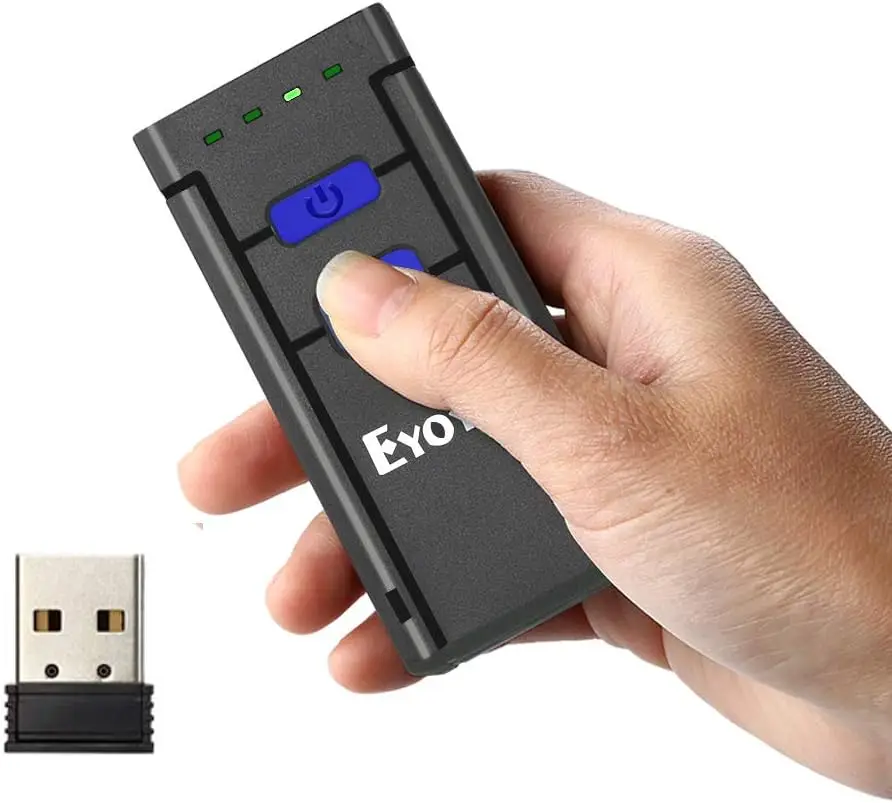 Eyoyo Wireless Bluetooth 1D Barcode Scanner Mini Laser Code Reader 2.4G Wireless & Wired Pocket Bar Code Gun IOS Android Windows