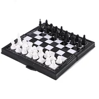 Mini Magnetic Chess Set Folding Magnetic Plastic Chessboard Board Game Portable Kid Education Toy Portable Outdoor Strategy Game 2