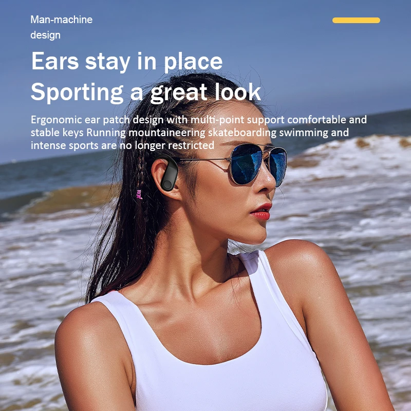 Sports Earhook Wireless Bluetooth Earphones Noise Reduction, Enc Ultra Long Battery Life, Waterproof, and Ear Friendly Wear