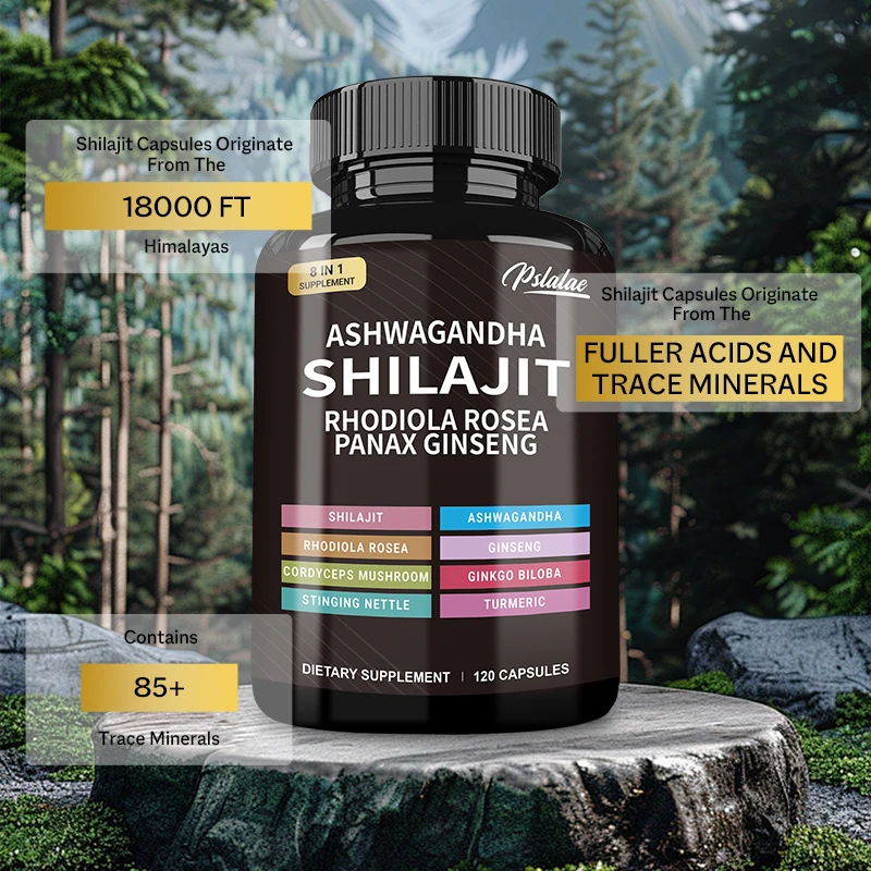 Shilajit, Ashwagandha, Rhodiola Rosea, Panax Ginseng Boosts Energy and Endurance, Increases Muscle Mass