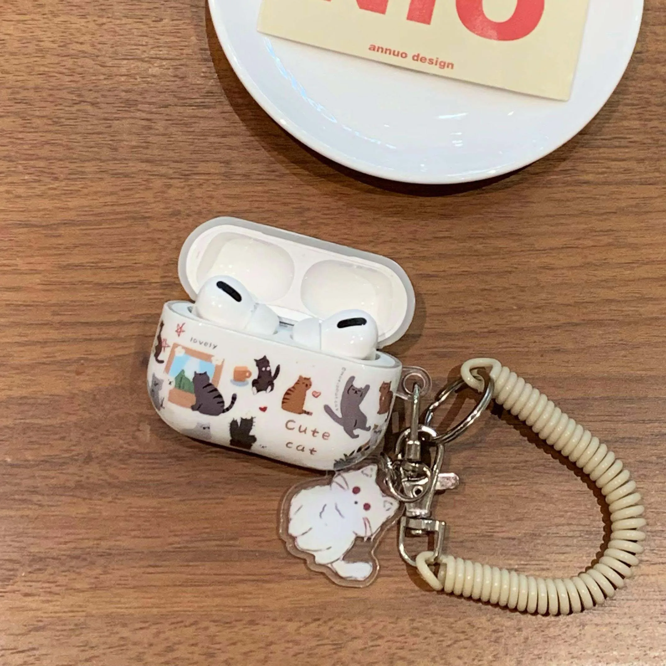 Lovely 3D Cat Chain Earphone Case For Airpods