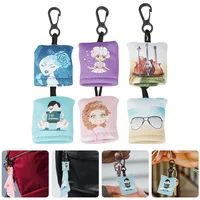 6 Pcs Printing Keychain Glasses Cloth Wipes Phone Cleaning Fiber Eyeglass Cleaner 1