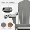 Adirondack Chair Set of HDPE Folding Adirondack Chair w/4 in 1 Cup Holder Trays,Weather Resistant Outdoor Chair, 5