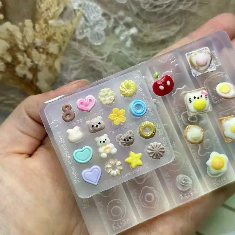 3D Silicone Nail Art Mold Relief Bow Strawberry Baroque Pattern Manicure Templates Plates for DIY Nail Design Tools Accessories