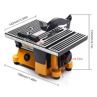 ALLSOME 220V Multifunction Mini Bench Saw For Cutting Wood Copper Aluminium 4" Mini Table Saw Mini Cutting Machine 2