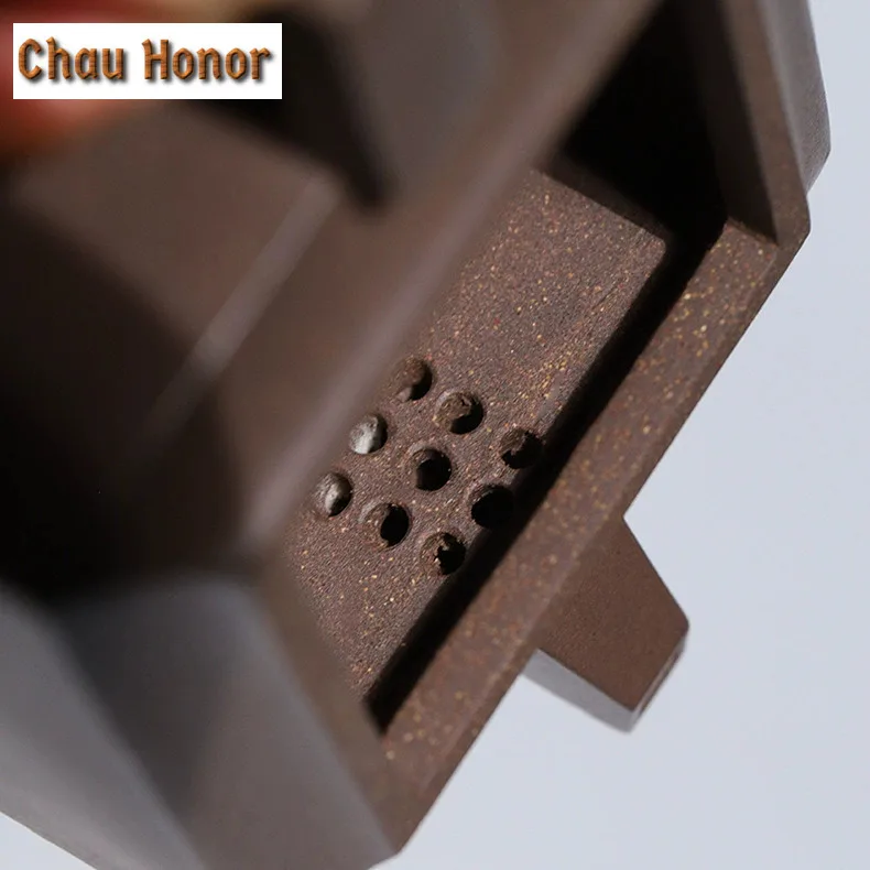 170ml Aesthetic Yixing Purple Clay Teapots Handmade Square Pot Raw Ore Section Mud Kettle Chinese Zisha Tea Set Teaware Supplies