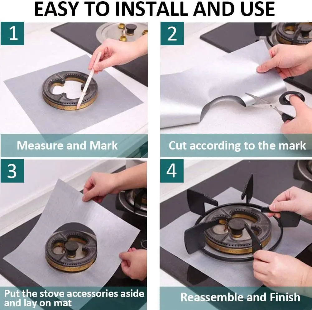 4 Non Slip Mats and Covers Protect and Clean Your Gas Stove Easily with This 4 Pack of Nonslip Mats Non Slip Burner Covers