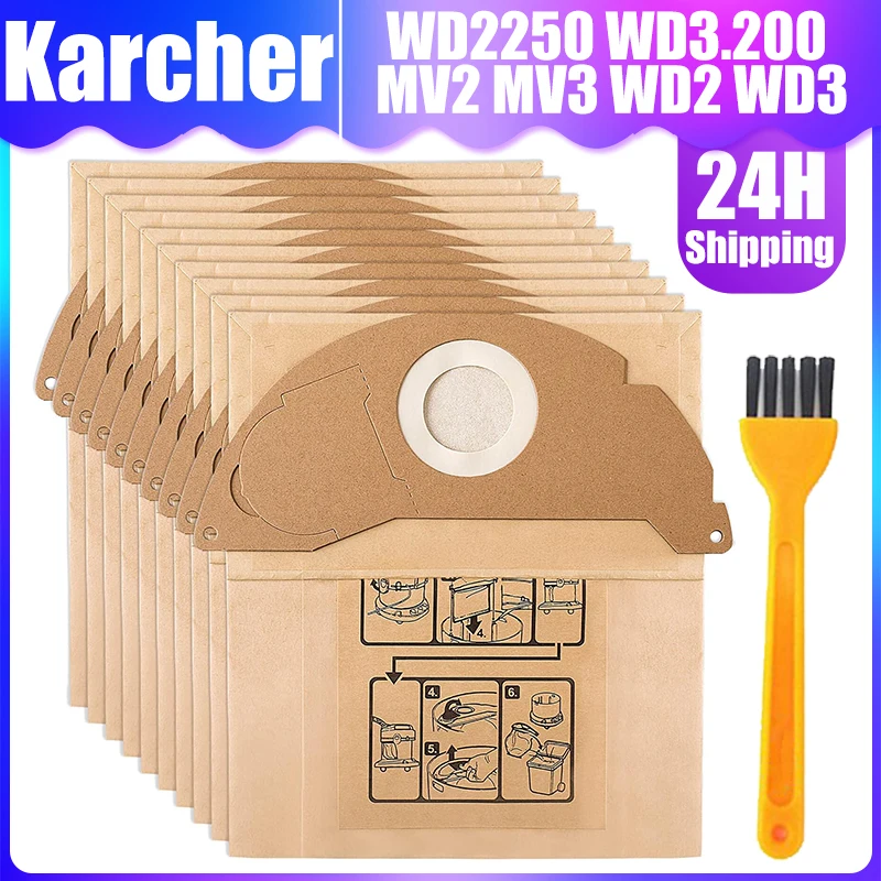 6 Sacs Aspirateur Gudotra Pour Kärcher WD2 & Modèles Compatibles | 6.904-322.0