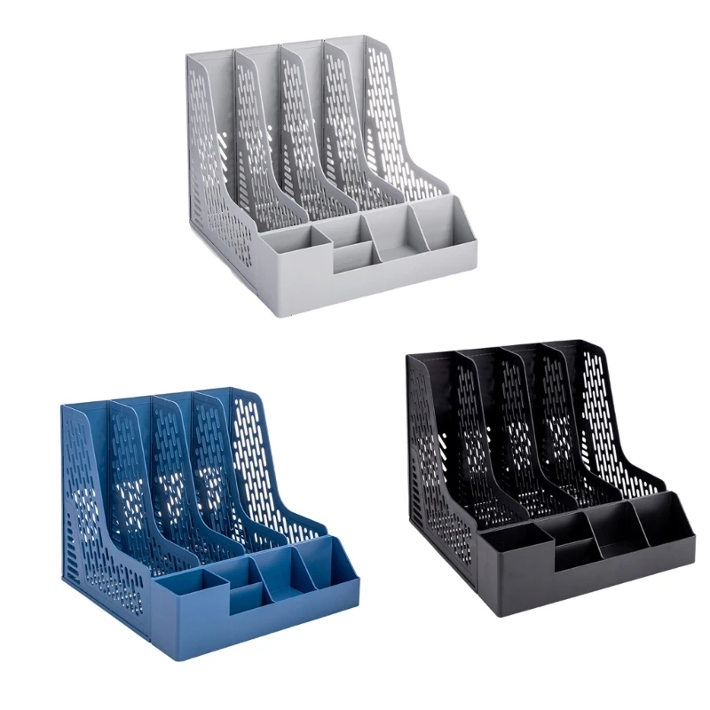 

Desk Magazine Holders File Holders with Removable Pen Holders 4 Compartments Vertical Magazine File Holders Book Holders
